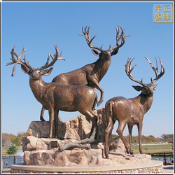 三只鹿鑄銅雕塑